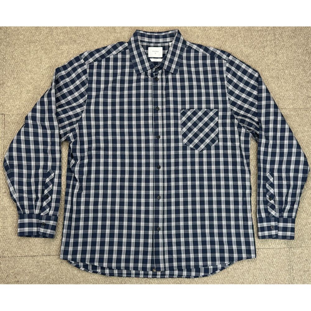 Billy Reid Standard Button Up Long Sleeve Plaid Casual Shirt Size XL